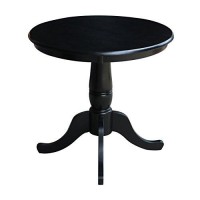 International Concepts 30-Inch Round By 30-Inch High Top Ped Table, Black