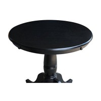 International Concepts 30-Inch Round By 30-Inch High Top Ped Table, Black