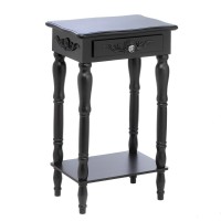 Verdugo Gift Co 15081 Carved Black Side Table, Multicolor
