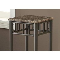 Monarch Specialties Bronze Metal And Cappuccino Marble Plant Stand