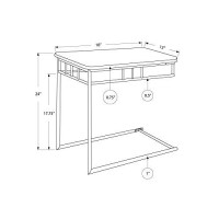 Monarch Specialties Bronze Metal And Cappuccino Marble Snack/End Table