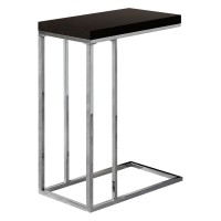 Monarch Specialties 3007, C-Shaped, End, Side, Snack, Living Room, Bedroom, Laminate, Brown, Contemporary, Modern Accent Table-Espresso With Chrome Metal, 1025L X 1825W X 2525H, Cappuccino