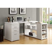 Monarch Specialties Hollow-Core Left Or Right Facing Corner Desk, White