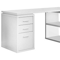 Monarch Specialties Hollow-Core Left Or Right Facing Corner Desk, White