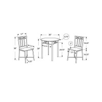 Monarch Specialties I 3-Piece Bistro Set, Grey