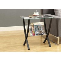 Monarch Specialties Bentwood Magazine Table With Tempered Glass, Cappuccino