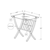 Monarch Specialties Bentwood Magazine Table With Tempered Glass, Cappuccino