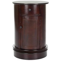 Safavieh American Homes Collection Tabitha Dark Cherry Oval Swivel Storage End Table