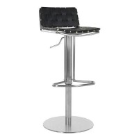Safavieh Home Collection Floyd Stainless Steel And Black Leather Adjustable Gas Lift 228-319-Inch Bar Stool
