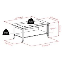 Winsome Genoa Rectangular Coffee Table With Glass Top And Shelf, Espresso