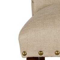 Homepop Home Decor | Classic Upholstered Parsons Dining Chairs | Set Of 2 Accent Dining Chairs With Nailhead Trim, Burlap