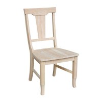 Ic International Concepts Panel Back Chair, Unfinished