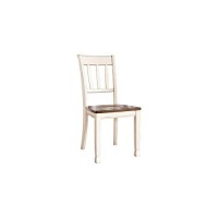 Signature Design By Ashley Whitesburg Cottage Rake Back Dining Chair, 2 Count, Brown & Off-White