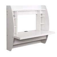 Prepac Floating Desk With Storage, White