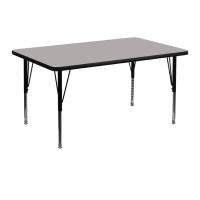 Flash Furniture 30W X 48L Rectangular Activity Table With Grey Thermal Fused Laminate Top And Standard Height Adjustable Legs Xu-A3048-Rec-Gy-T-A-Gg]