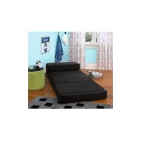 Your Zone Ultra Suede Convertible Flip Chair, L28.5 X W29.53 X H23.0, Black