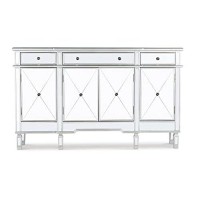 Powell Company Mirrored 4-Door 3-Drawer Console