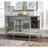 Powell Company Mirrored 4-Door 3-Drawer Console