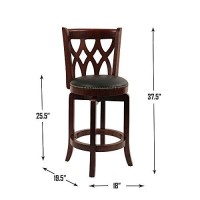 Boraam Cathedral Counter Height Swivel Stool, 24-Inch, Cherry