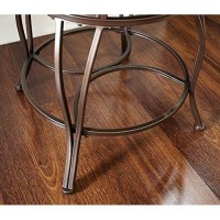 Powell Big And Tall Back Scroll Stool, Counter Height, Dark Bronzebrown