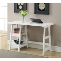 Convenience Concepts Designs2Go Trestle Desk With Shelves, White