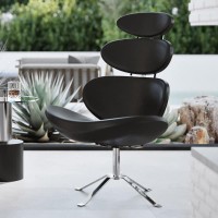 Zuri Furniture Pebble Modern Swivel Occasional Chair - Black