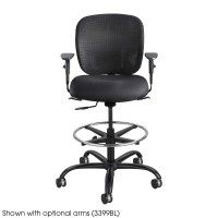 Safco Vuze Heavy-Duty Stool, Big & Tall Office Chair, Ergonomic Swivel Chair For 24/7 Use, 400 Lbs Weight Capacity