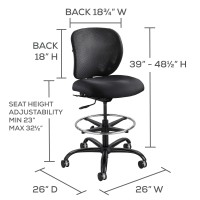 Safco Vuze Heavy-Duty Stool, Big & Tall Office Chair, Ergonomic Swivel Chair For 24/7 Use, 400 Lbs Weight Capacity
