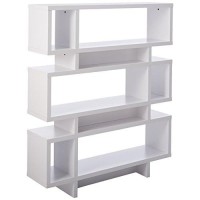 Monarch Specialties Bookcase-55 H/White Modern Style Bookcase, 47.2 54.5