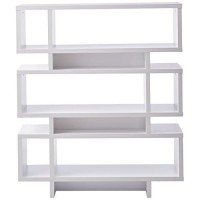 Monarch Specialties Bookcase-55 H/White Modern Style Bookcase, 47.2 54.5