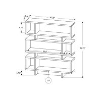 Monarch Specialties Bookcase-55 H/White Modern Style Bookcase, 47.2 54.5