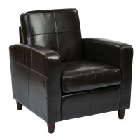 Osp Home Furnishings Venus Bonded Leather Accent Chair With Espresso Finish Legs, Espresso
