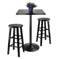 Winsome Obsidian 3-Piece Pub Table Set