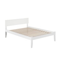 Afi Orlando Full Platform Bed With Open Footboard And Turbo Charger In White