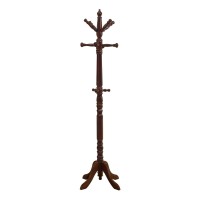 Monarch Specialties Traditional Solid Wood Coat Rack, Cherry