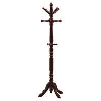 Monarch Specialties Traditional Solid Wood Coat Rack, Cherry