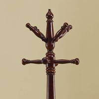 Monarch Specialties Traditional Solid Wood Coat Rack, Cherry