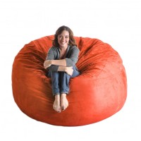Slacker Sack 6-Feet Premium Memory Foam Microsuede Beanbag Chair, Orange