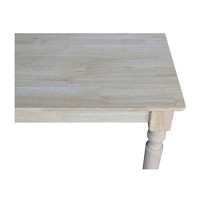 International Concepts Solid Wood Top Table With Turned Legs, Standard Height