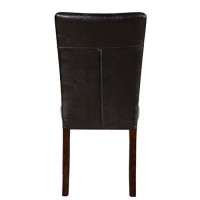 Homelegance Decatur Pu Leather Dining Chair (Set Of 2), Dark Brown