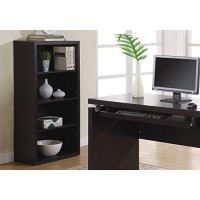Monarch Specialties Bookcase - Sturdy Etagere With 3 Adjustable Book Shelves - 48H (Cappuccino)