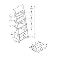 Monarch Specialties , Bookcase, Ladder With 2-Storage Drawers, Cappuccino, 69H