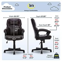 Serta Manager Office, Ergonomic Computer Chair With Layered Body Pillows Contoured Lumbar Zone, Faux Leather, Roasted Chestnut Brown