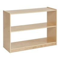 Ecr4Kids 2-Shelf Mobile Island Storage Cabinet, Classroom Furniture, Natural