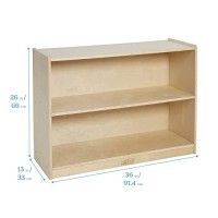 Ecr4Kids 2-Shelf Mobile Storage Cabinet, Classroom Furniture, Natural