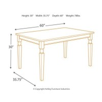 Signature Design By Ashley Whitesburg Cottage Dining Table, Seats Up To 6, Brown & Antique White