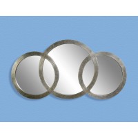 Bassett Mirror Libra 3 Ring Mirror, Silver Leaf