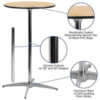 Flash Furniture 24 Round Wood Cocktail Table With 30 And 42 Columns