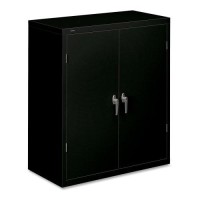 Hon Steel Storage Cabinets-Storage Cabinet, 2 Shelves, 36X18-1/4X41-3/4, Black