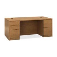Hon 10500 Series Wood Laminate Furniture-Desk, Left Single Pedestal, B/B/F, 72X36X29-1/2, Mahogany